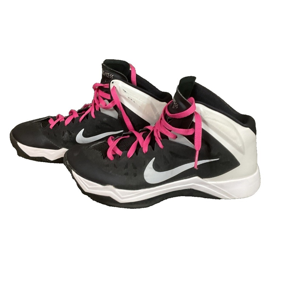 Nike Hyperquickness US 10.5 Black‎ Silver High Top Basketball Shoes Sneakers